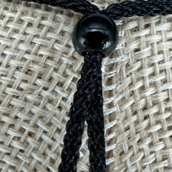 Tai Chi Stone Cat and Moon Pendant Necklace: Silver Accent on Adjustable Rope - Picture 10 of 10